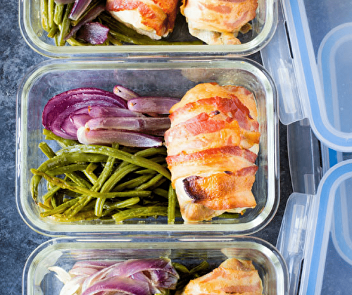 Sheet Pan Bacon Wrapped Chicken Thighs (Meal Prep)