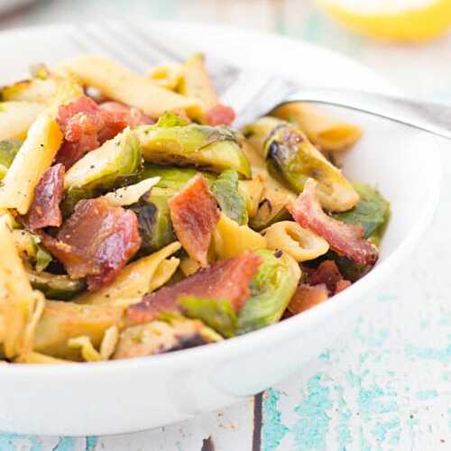 Brussel Sprouts & Bacon Pasta