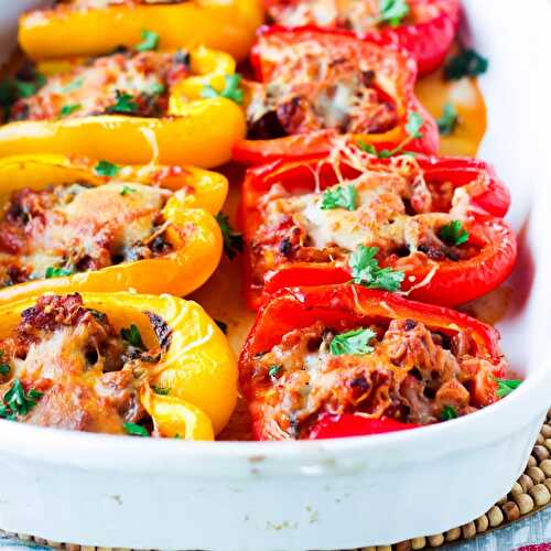 Freezer Meal: Pizza Stuffed Peppers