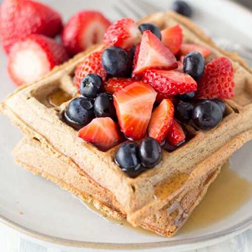 Cinnamon Flax Oat Flour Waffles