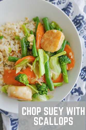 Chop Suey with Scallops/ Chinese vegetable stir-fry