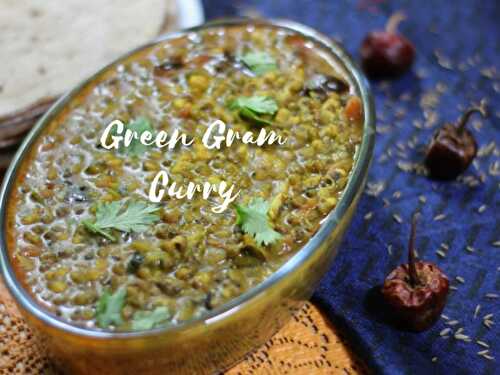 Gujarathi Mag / Green Gram Curry Recipe
