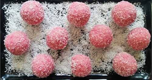 COCONUT LADDOO WITH BEETROOT COLOUR