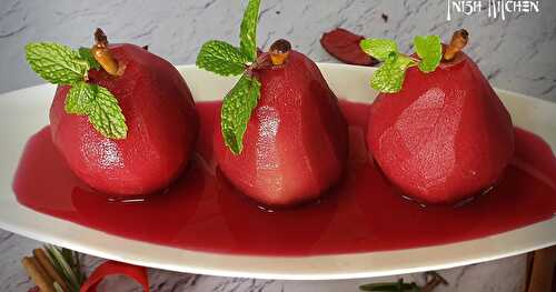 SPICED POACHED PEAR WITH BEET