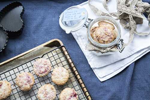 Clotted cream biscuits with fresh raspberries and coconut