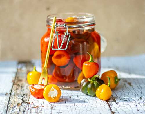 Pickled baby peppers
