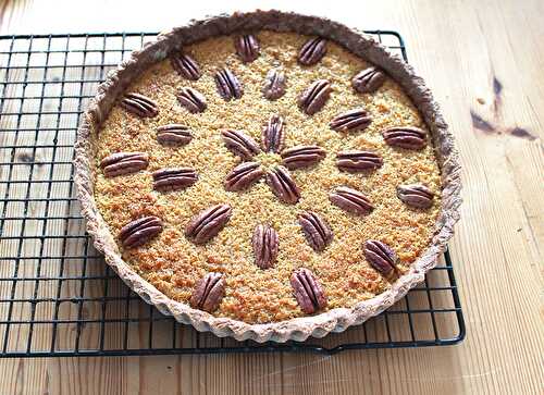 Treacle and pecan tart with Linzer pastry