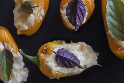 Tiny Sweet Peppers Stuffed with Cheese
