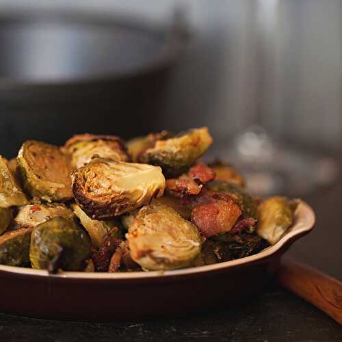 Braised Brussels Sprouts with Cream and Bacon