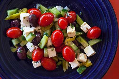 Greek Country Salad with Lemon-Anchovy Vinaigrette