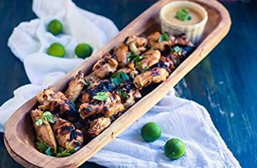 #CookOutWeek - Grilled Asian Chicken Wings with Peanut Sauce