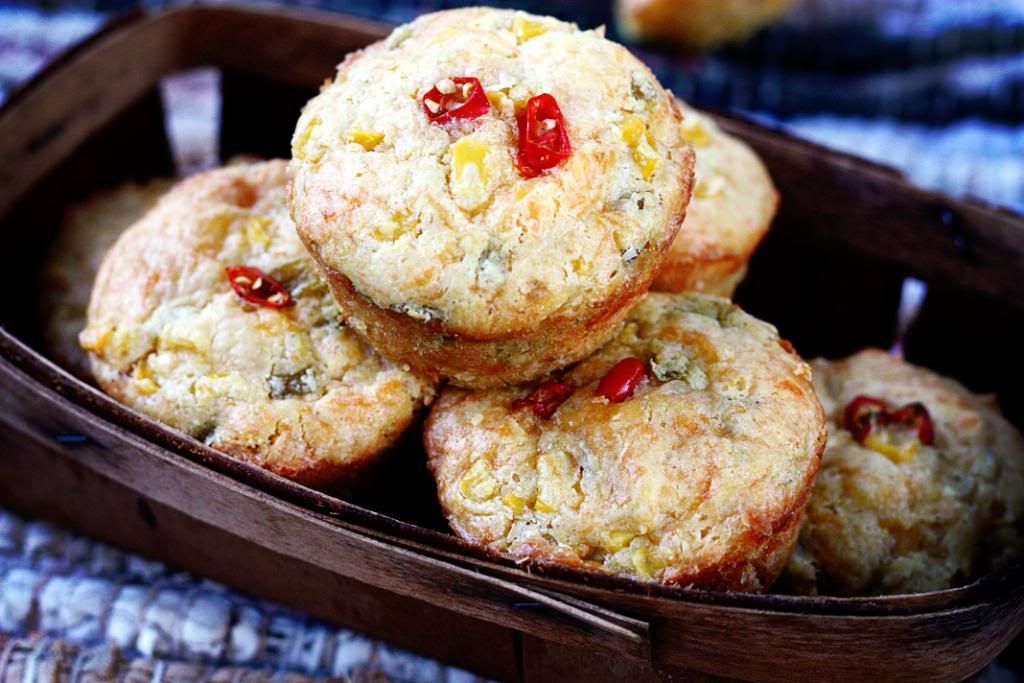 Green Chile & Cheddar Corn Muffins