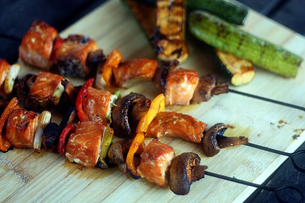 Honey Lime Salmon Kabobs