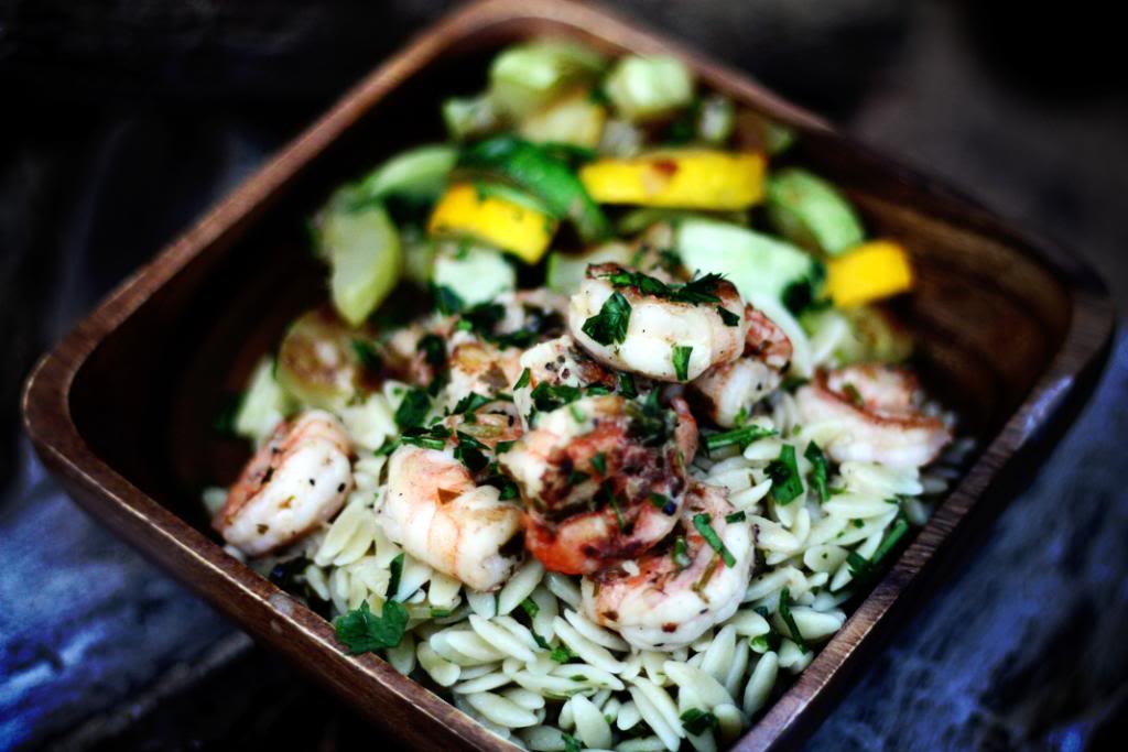 Lemony Grilled Shrimp Scampi with Orzo Pasta