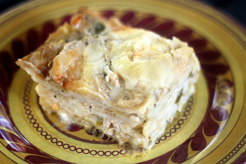 Stacked Chicken Enchiladas Suizas