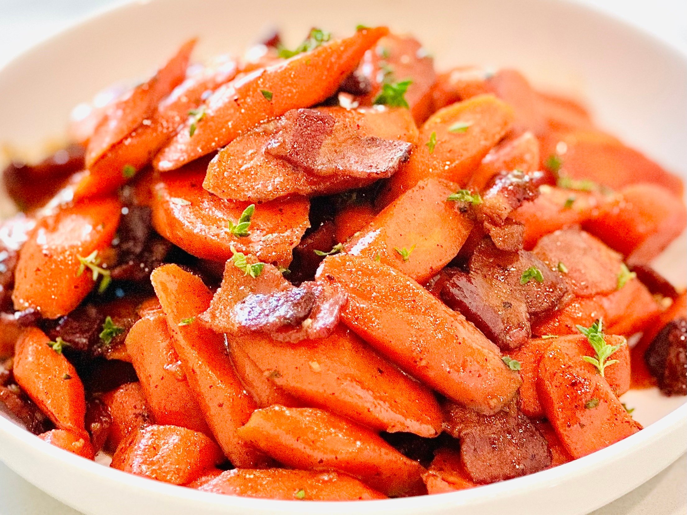 Honey-Dijon Glazed Carrots with Bacon