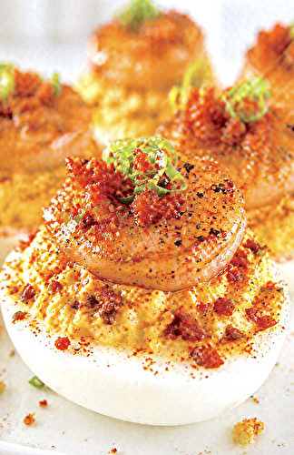 Cajun Shrimp Deviled Eggs with Bacon