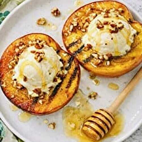 Summer Grilled Peaches with Brown Sugar and Walnuts