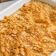 Old-Fashioned Chicken and Rice Casserole with Buttery Cracker Topping