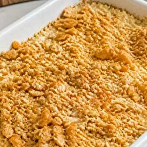 Old-Fashioned Chicken and Rice Casserole with Buttery Cracker Topping