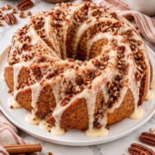 Sweet Potato Pecan Pound Cake with Buttermilk-Pecan Glaze