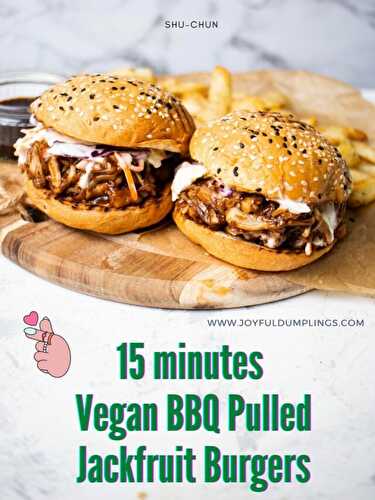 15 minutes Easy Vegan BBQ Pulled Jackfruit Burger
