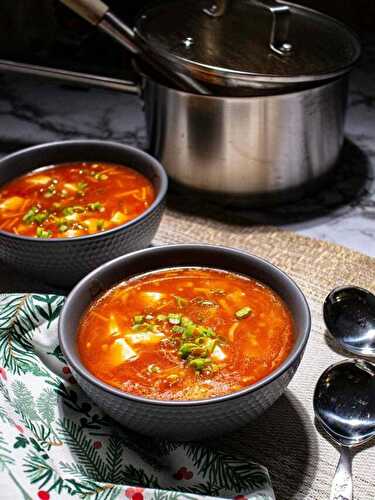 Tomato, Enoki Mushroom and Tofu Soup