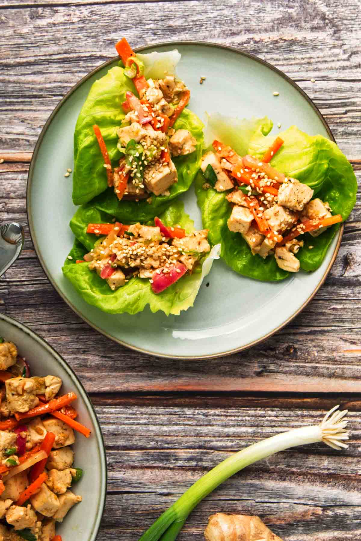 Meatless Lettuce Wraps (Tofu)