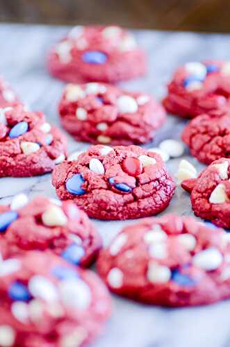 4th of July Red Velvet Monster Cookies - Keat's Eats