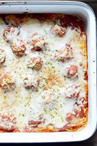 Baked Spaghetti and Meatballs - Keat's Eats