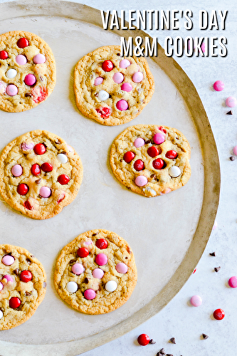 Valentine's Day M&M Cookies - Keat's Eats