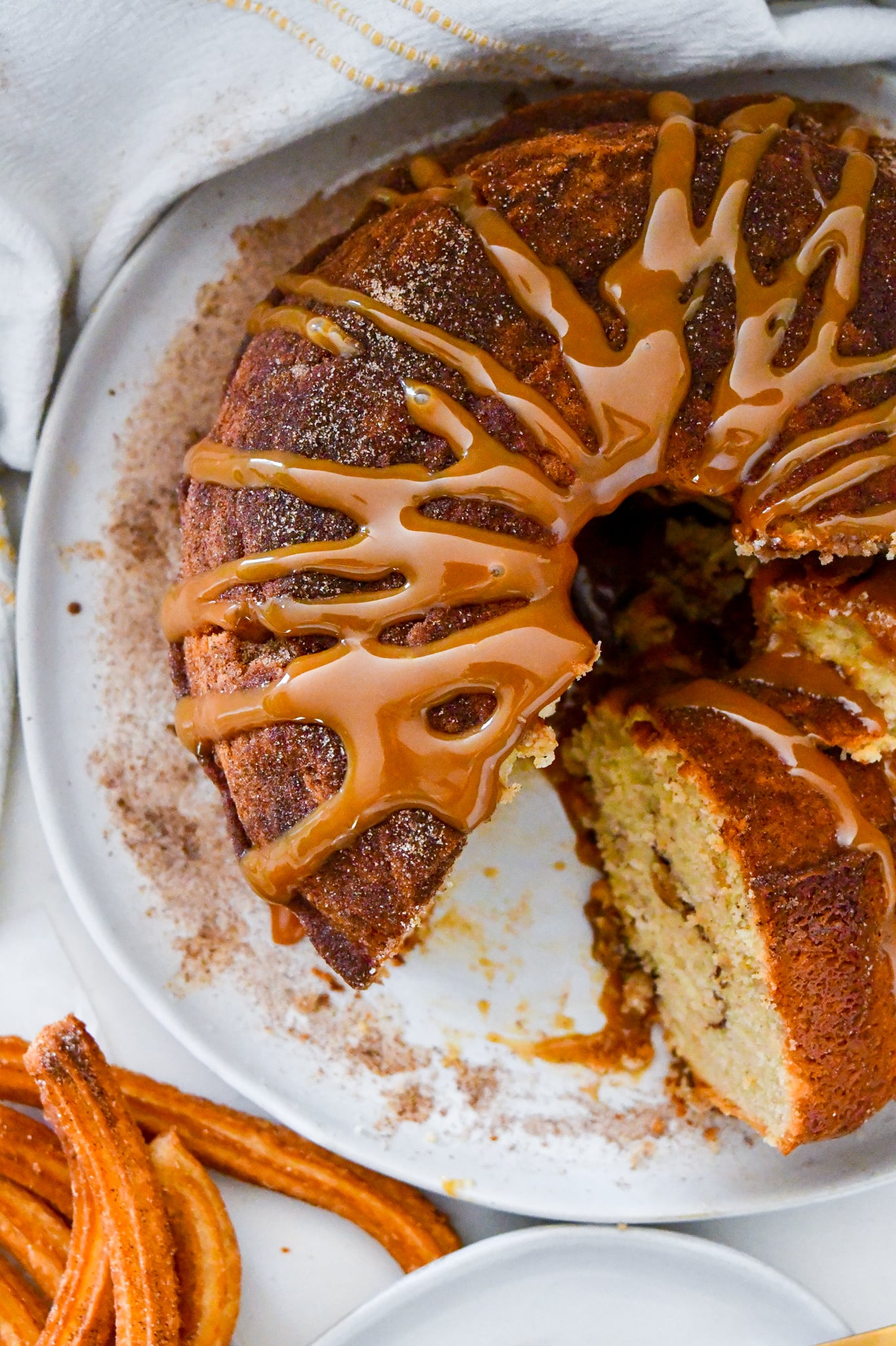 Churro Bundt Cake with Cinnamon Swirl