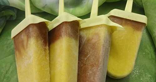 SUCETTES GLACÉES À LA MANGUE ET AUX PRUNES ROUGES / MANGO PLUM ICE POPS / PALETAS HELADAS DE MANGO Y CIRUELA /مصاصات مجمدة بالمانجو و البرقوق الاحمر
