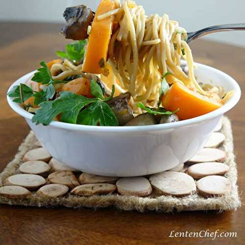 Asian noodle bowl with veg