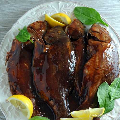 Trout in Red Wine Sauce