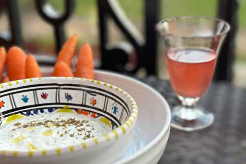 Pickled carrots and whipped feta dip