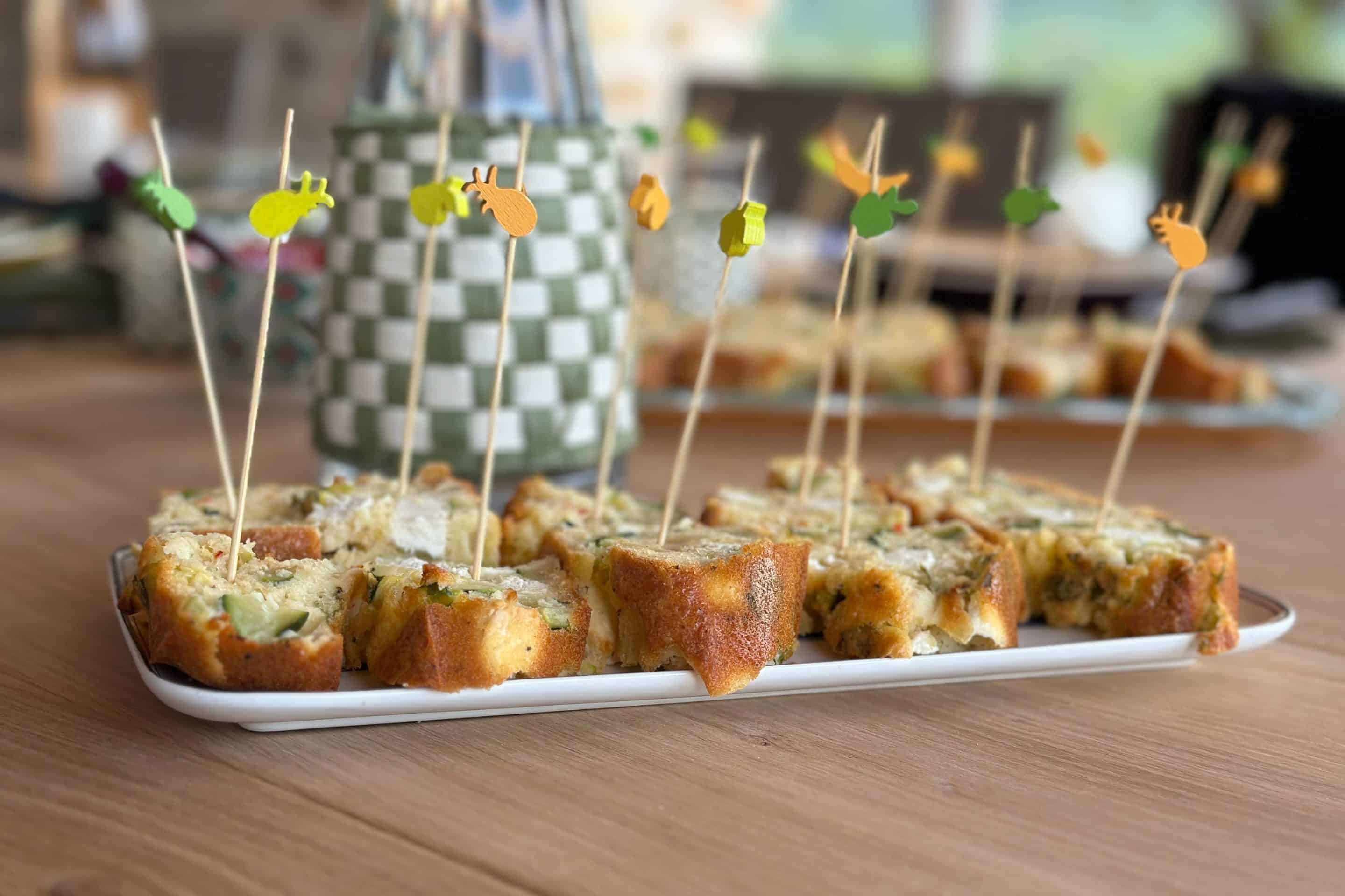 Savoury zucchini feta & mint cake