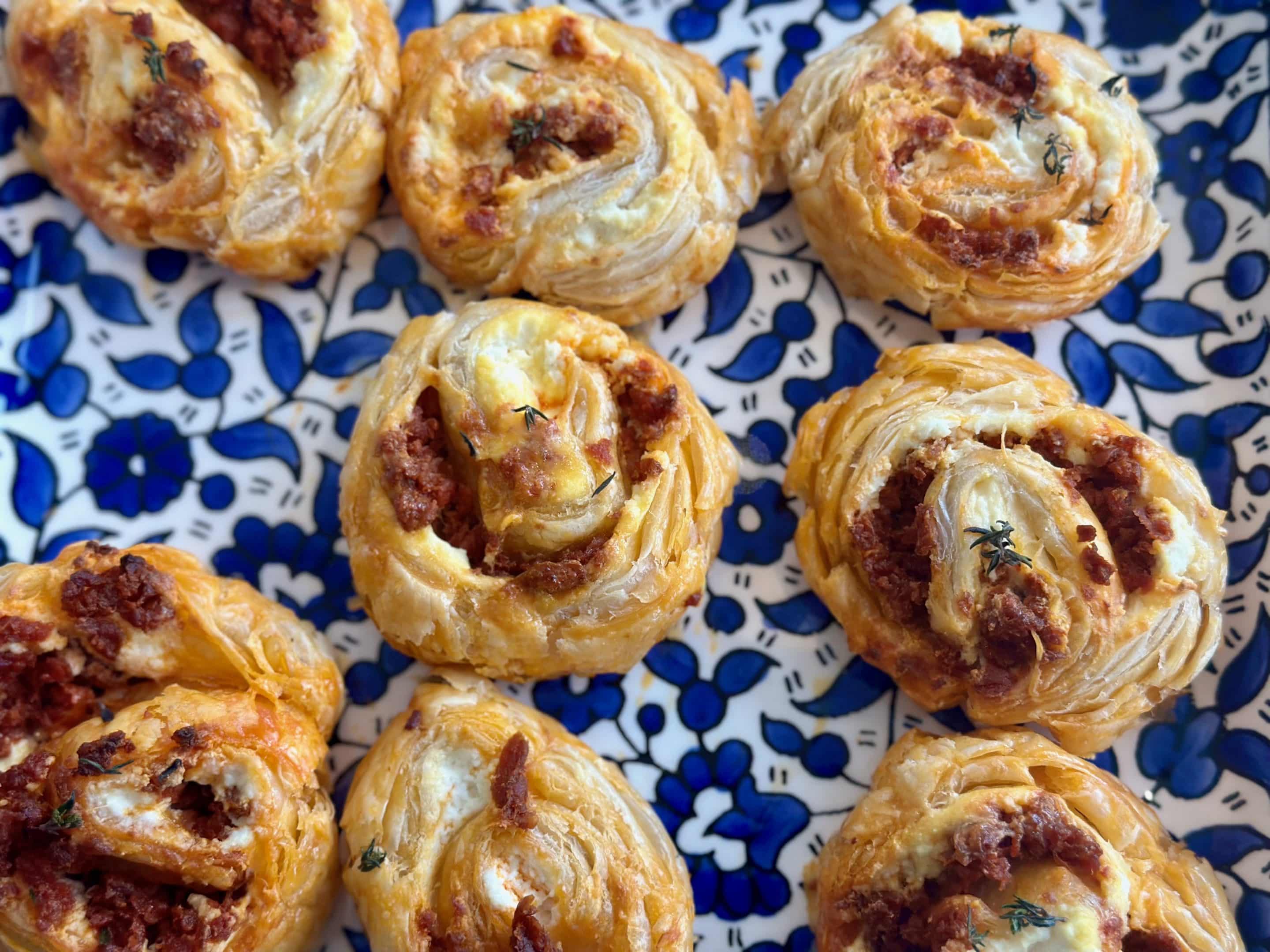 CHORIZO AND RICOTTA PINWHEELS