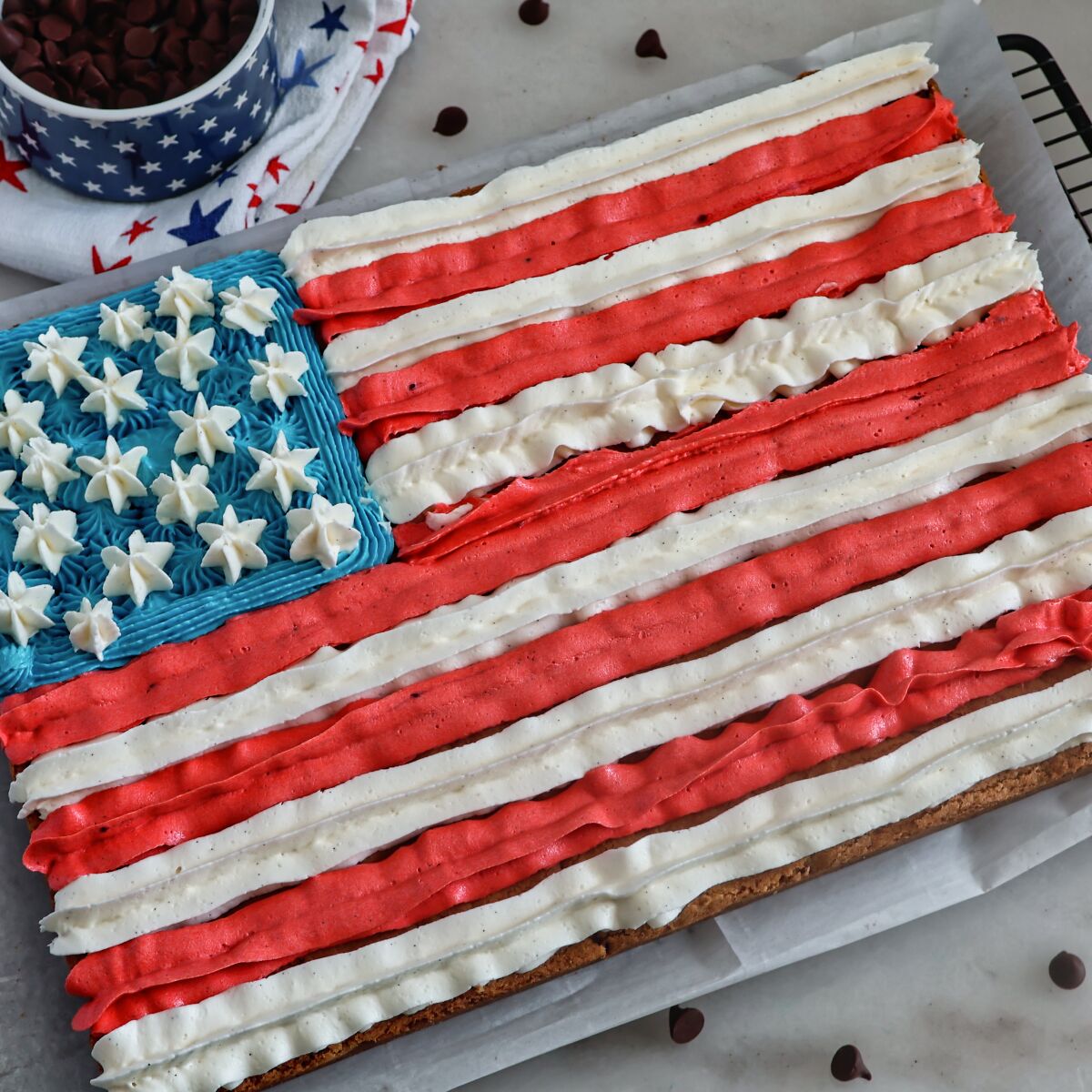 Flag Cookie Cake (Gluten Free)
