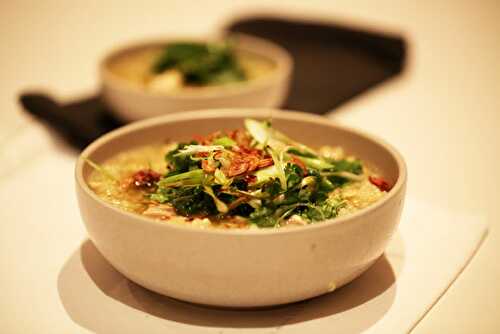 Quinoa Congee with Chicken and Ginger