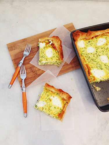 Zucchini and Goats Curd Tart