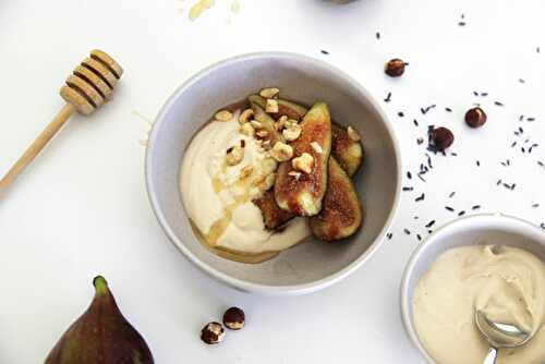 Figs with lavender-honey creme fraise