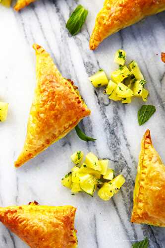 Moroccan lamb puff pastry triangles