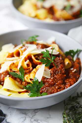Pappardelle Bolognese with lot of veggies