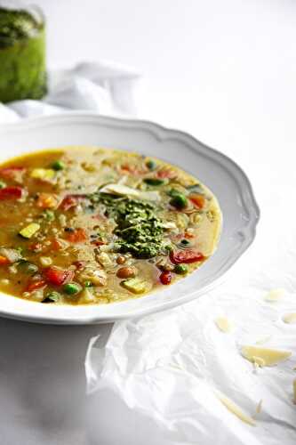Minestrone Soup with Pesto - Little Big H