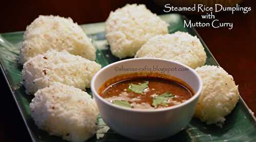 Steamed Rice Dumplings & Mutton Curry