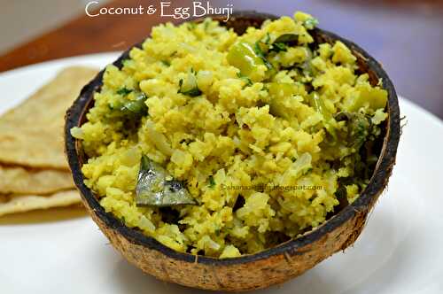 Coconut & Egg Burji | Indian Style Coconut Scrambled Eggs