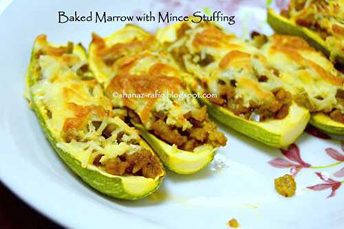 Baked Marrow with Mince Stuffing