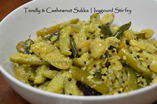 Tindly & Cashewnut Sukka | Ivygourd Stir Fry