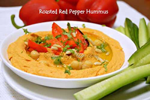 Red Pepper Hummus | Red Capsicum and Chickpea Dip